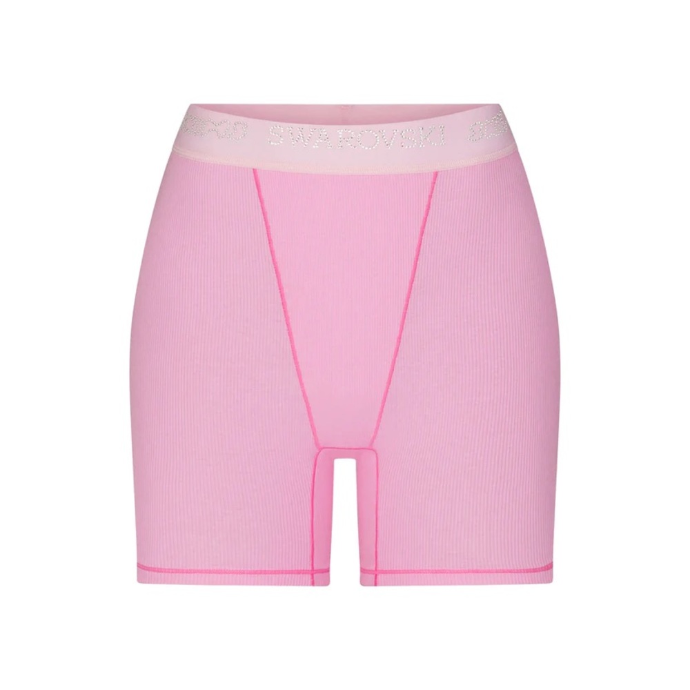 SWAROVSKI x SKIMS - Cotton Rib Boxer - Bubble Gum - M